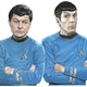bones and spock in blue shirts